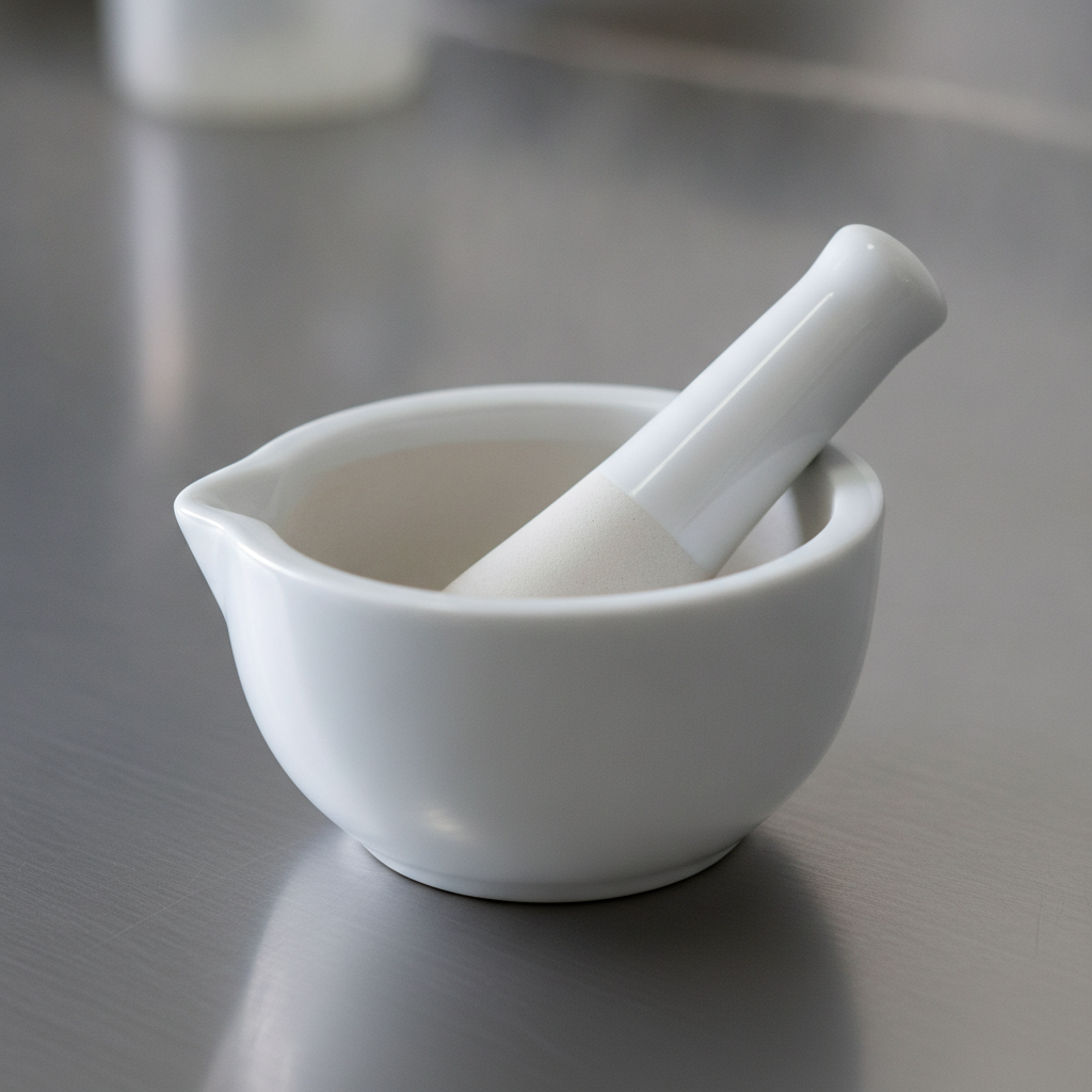 Mortar & Pestle, Porcelain 100 mm