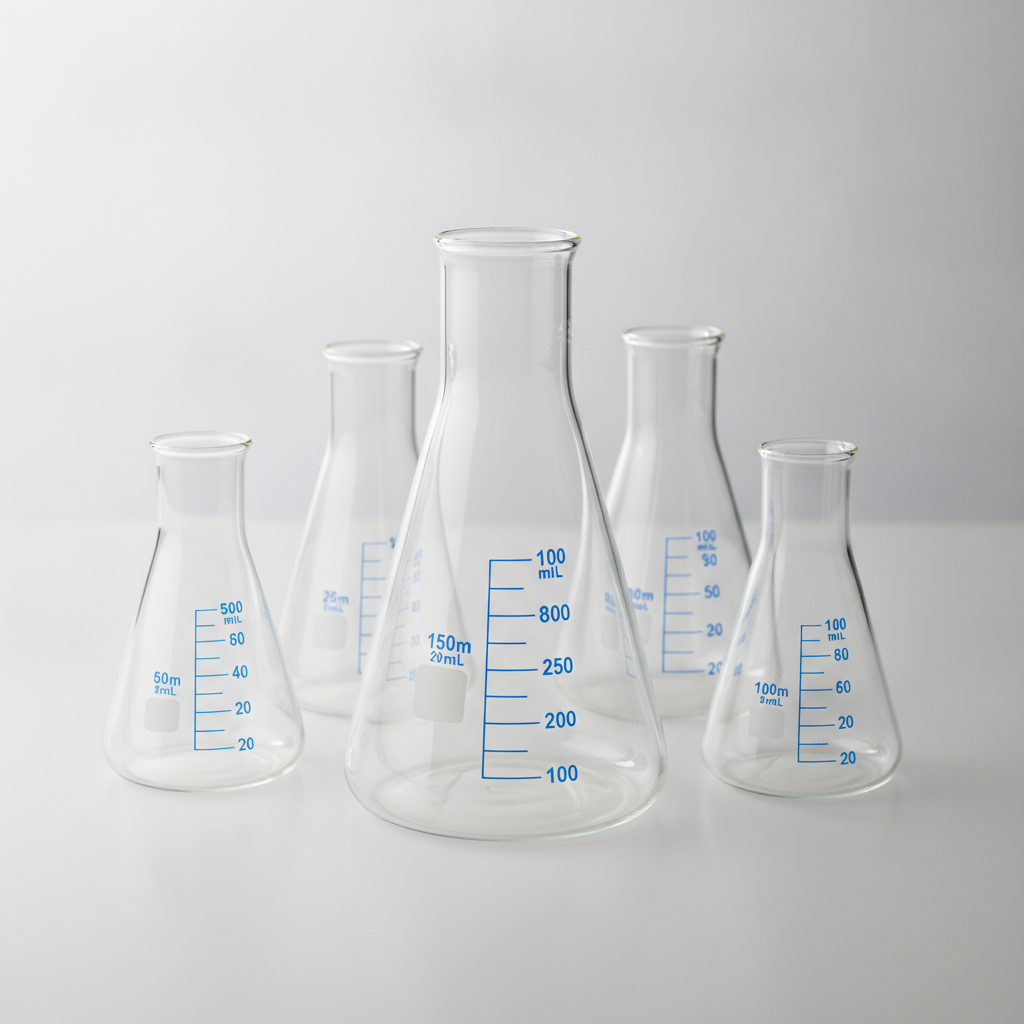 Conical Flask Set, 4 pc Graduated
